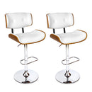 Artiss 2x Bar Stools Gas Lift Leather White-13
