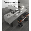 Artiss 2x Bar Stools Gas Lift Leather All Black-3