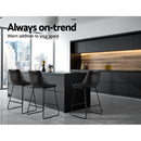 Artiss Bar Stools Kitchen Counter Barstools Leather Metal Chairs Black x2-7
