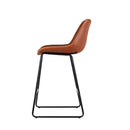 Artiss Bar Stools Kitchen Counter Barstools Leather Metal Chairs Brown x2-6