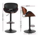 Artiss Bar Stools Kitchen Leather Barstools Swivel Gas Lift Vintage Chairs Black-4