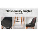 Artiss 2x Bar Stools Swivel Seat Wooden Charcoal-10