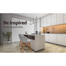 Artiss 2x Bar Stools Linen Padded Wooden Grey-7