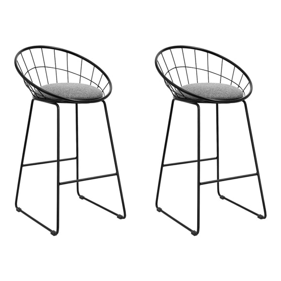 Artiss 2x Bar Stools Padded Seat Metal