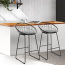Artiss 2x Bar Stools Padded Seat Metal-8