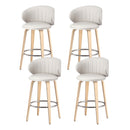 4x Artiss Bar Stools Dining Chairs Contoured Leather Wood Stool-1