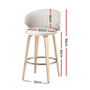 4x Artiss Bar Stools Dining Chairs Contoured Leather Wood Stool-2