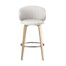 4x Artiss Bar Stools Dining Chairs Contoured Leather Wood Stool-3