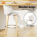 4x Artiss Bar Stools Dining Chairs Contoured Leather Wood Stool-5