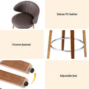 2x Artiss Bar Stools Dining Chairs Contoured Leather Wood Stool-6