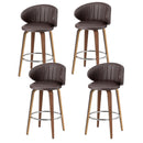 4x Artiss Bar Stools Dining Chairs Contoured Leather Wood Stool-1