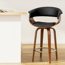 Artiss Bar Stools Swivel PU Seat Wooden-2