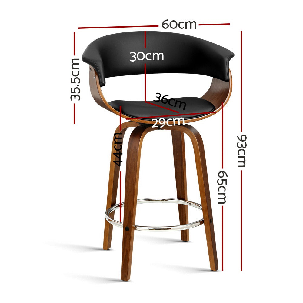 Artiss Bar Stools Swivel PU Seat Wooden