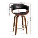 Artiss Bar Stools Swivel PU Seat Wooden-4