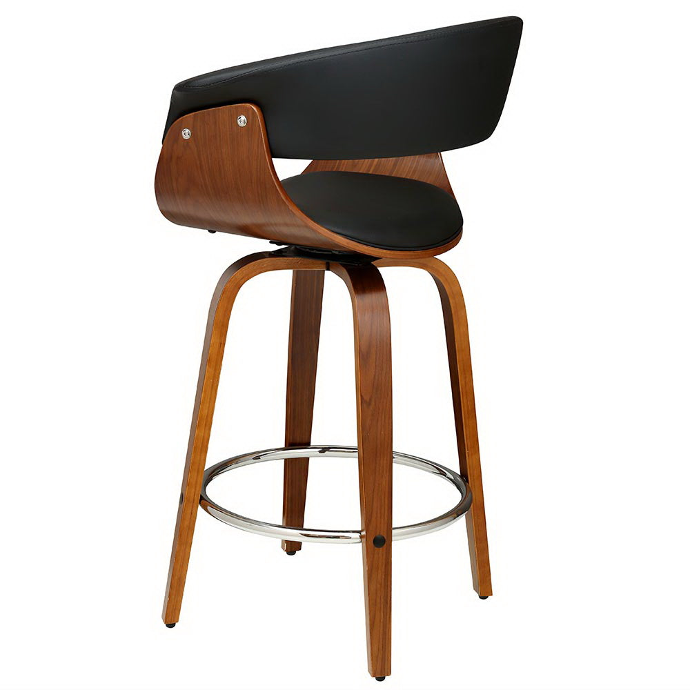 Artiss Bar Stools Swivel PU Seat Wooden