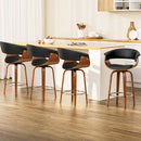 Artiss 4x Bar Stools Swivel PU Seat Wooden-2