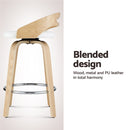 Artiss 2x Bar Stools Swivel Dining Chairs Low Back Counter Seat PU Cushion-11