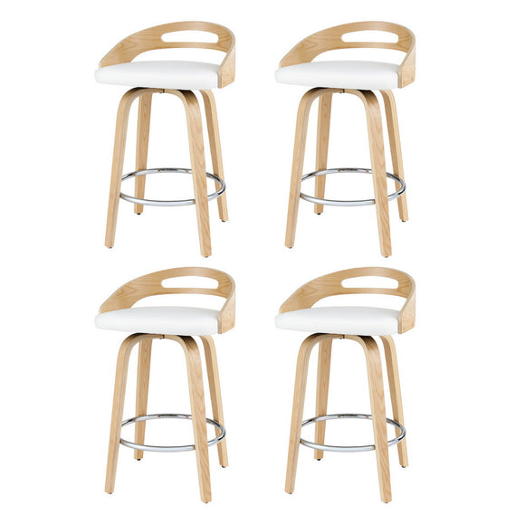 Artiss 4x Bar Stools Swivel Dining Chairs Low Back Counter Seat PU Cushion