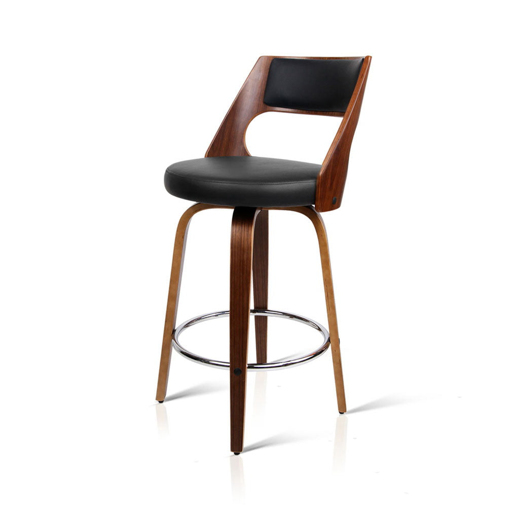 Artiss 2x Bar Stools Swivel Leather Chair 65cm