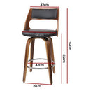 Artiss 4x Bar Stools Swivel Leather Chair 65cm-2