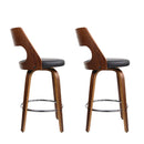 Artiss 2x Bar Stools Swivel Leather Chair 76cm-5