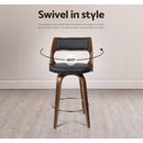 Artiss 2x Bar Stools Swivel Leather Chair 76cm-12
