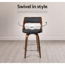 Artiss 4x Bar Stools Swivel Leather Chair 76cm-12