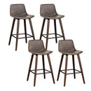 Artiss 4x Bar Stools Vintage Leather Wooden-1