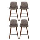 Artiss 4x Bar Stools Vintage Leather Wooden-5