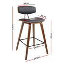 Artiss 4x Bar Stools Leather Padded w/Backrest-4