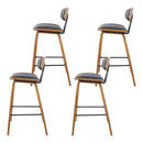 Artiss 4x Bar Stools Leather Padded w/Backrest-5