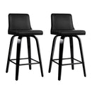 Artiss Bar Stools Kitchen Leather Barstools Swivel Wooden Chairs X2-1