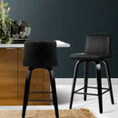 Artiss Bar Stools Kitchen Leather Barstools Swivel Wooden Chairs X2-14