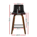 Artiss 2x Bar Stools Swivel Leather Padded Wooden-3