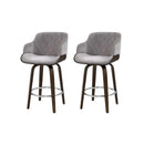 Artiss 2x Bar Stools Swivel Velvet Padded Wooden-7
