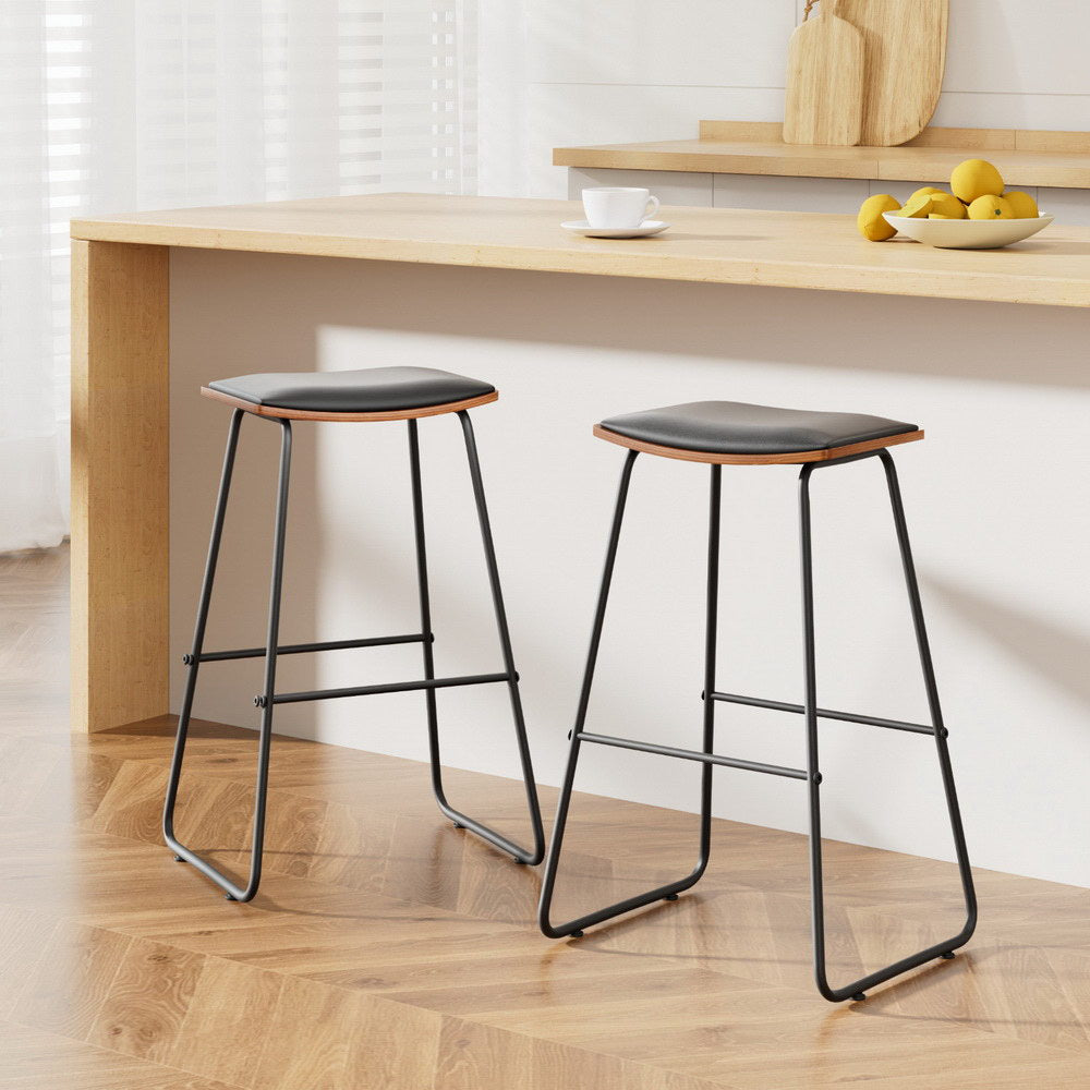 Artiss Bar Stools Kitchen Counter Stools Metal Chairs x2