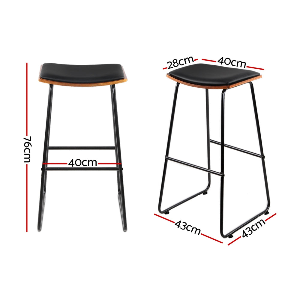 Artiss Bar Stools Kitchen Counter Stools Metal Chairs x2 - 0