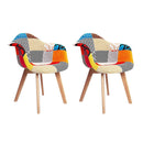 Artiss Dining Chairs Set of 2 Fabric Retro Replica DSW-1