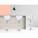 Artiss 2x Bar Stools Gas Lift Leather Seat White-8