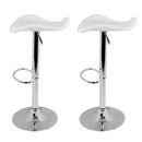 Artiss 2x Bar Stools Leather Gas Lift Chair White-4