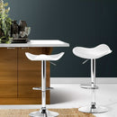 Artiss 2x Bar Stools Leather Gas Lift Chair White-8