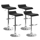 Artiss 4x Bar Stools Adjustable Gas Lift Chairs Black-1