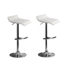 Artiss 2x Bar Stools Adjustable Gas Lift Chairs White-2
