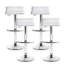 Artiss 4x Bar Stools Adjustable Gas Lift Chairs White-6