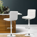 Artiss 2x Bar Stools Padded Leather Gas Lift White-13