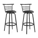 Artiss 2x Bar Stools Swivel Leather Padded Metal-1