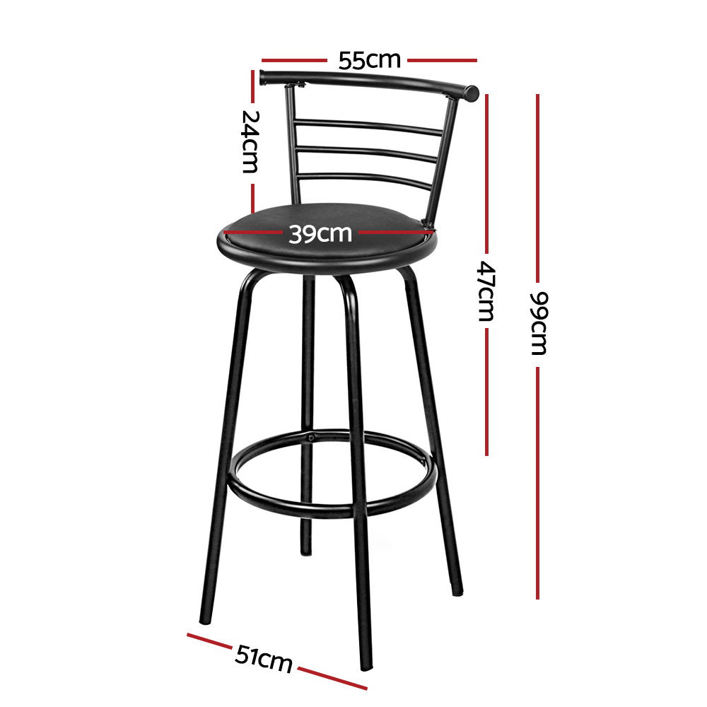 Artiss 4x Bar Stools Swivel Leather Padded Metal - 0