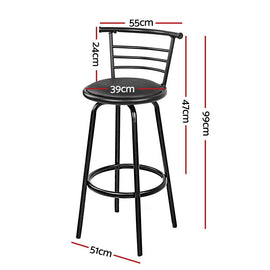 Artiss 4x Bar Stools Swivel Leather Padded Metal - 0
