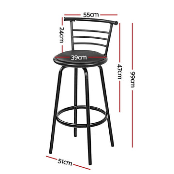 Artiss 4x Bar Stools Swivel Leather Padded Metal - 0