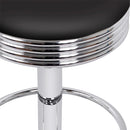 Artiss Set of 2 Backless PU Leather Bar Stools - Black and Chrome-6